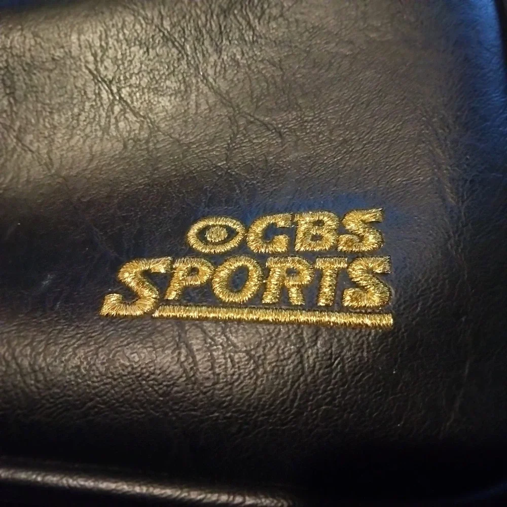 CBS Sports (Gold Embroidered) Branded Leather 3‎ Pocket Camera/Camcorder Bag